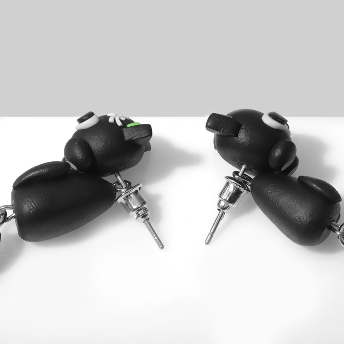 Серьги «Котики», цвет чёрный Серьги «Котики», цвет чёрный