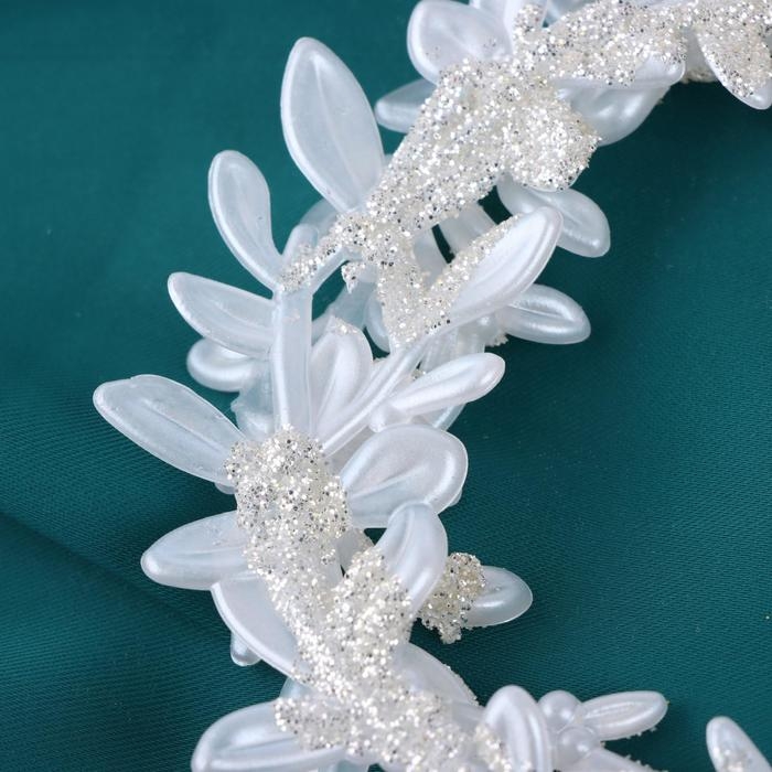 Украшение ёлочное Украшение ёлочное "Венок блеск" 11 см, белый