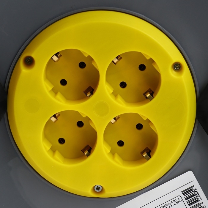 Удлинитель на катушке Luazon Lighting ECO, 4 розетки, 25 м, 10 А, ПВС 3х0.75 мм2, с з/к,IP44 Удлинитель на катушке Luazon Lighting ECO, 4 розетки, 25 м, 10 А, ПВС 3х0.75 мм2, с з/к,IP44