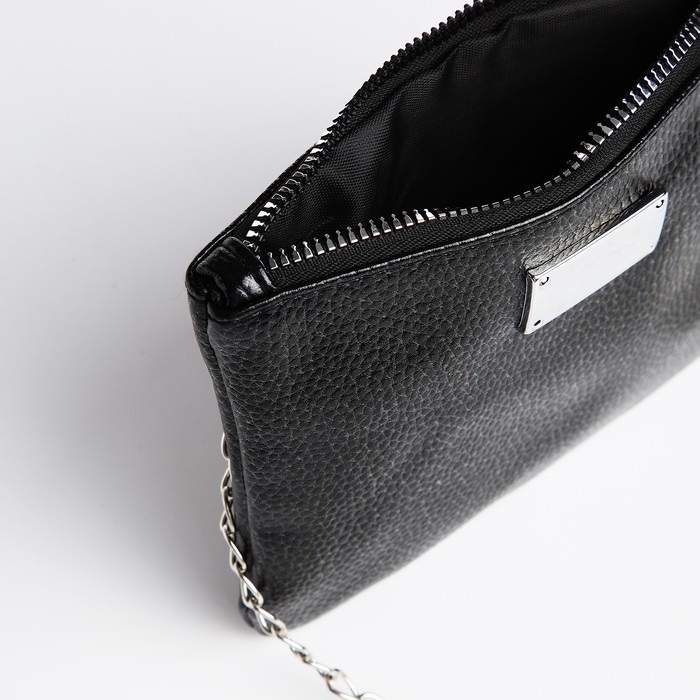 Сумка-клатч на молнии, цвет чёрный