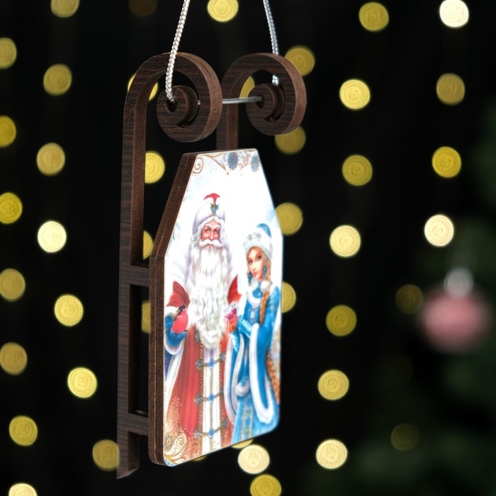 Елочное украшение Елочное украшение "Саночки №5", 12,5 х 6 см