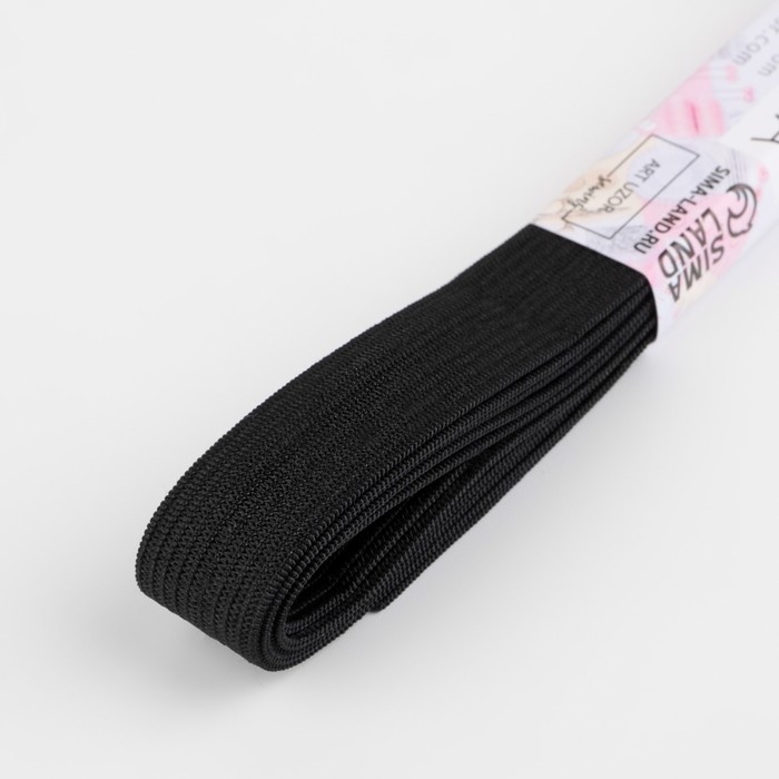 Резинки бельевые, 15 мм, 2 ± 0,5 м, 6 шт, цвет белый/чёрный