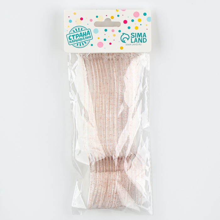 Вилки пластиковые «Блеск», в наборе 12 штук, цвет золото Вилки пластиковые «Блеск», в наборе 12 штук, цвет золото