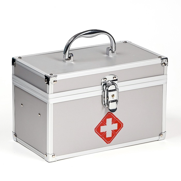 Аптечка для хранения лекарств, металлическая, 24 х 13 х 3.5 см Аптечка для хранения лекарств, металлическая, 24 х 13 х 3.5 см