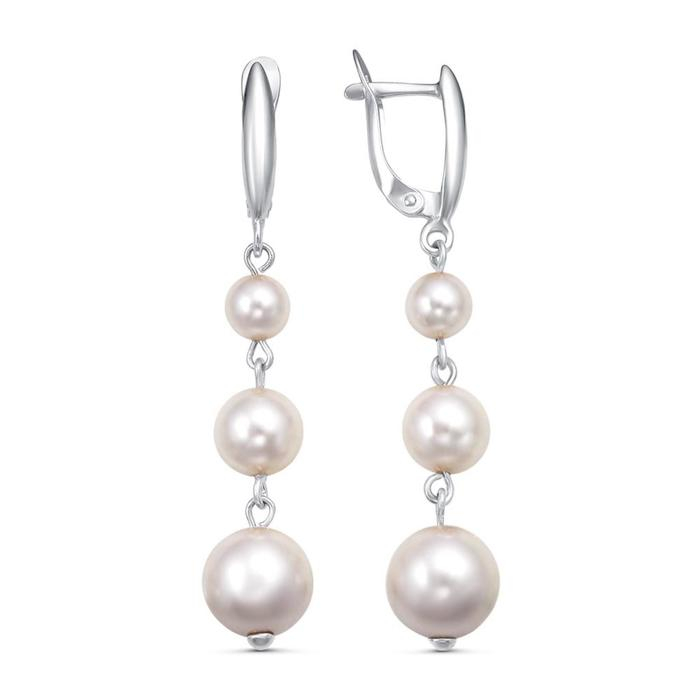 Серьги «Жемчужная капель» посеребрение