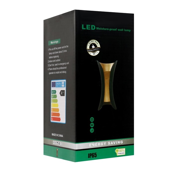 Светильник фасадный «Элегант», FSD-035, 10Вт, 3000К, 1 луч, IP65, 220В, пласт., черно-золот.   10084 Светильник фасадный «Элегант», FSD-035, 10Вт, 3000К, 1 луч, IP65, 220В, пласт., черно-золот.   10084