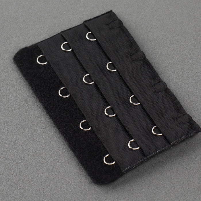 Застёжка-удлинитель для бюстгальтера, 3 ряда 4 крючка, 5 × 7,5 см, 3 шт, цвет белый/бежевый/чёрный Застёжка-удлинитель для бюстгальтера, 3 ряда 4 крючка, 5 × 7,5 см, 3 шт, цвет белый/бежевый/чёрный
