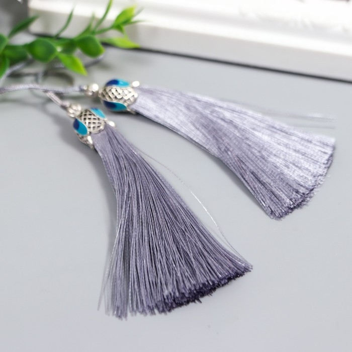 Декор для творчества текстиль Декор для творчества текстиль "Кисть Падишах" серый набор 2 шт 9х1 см