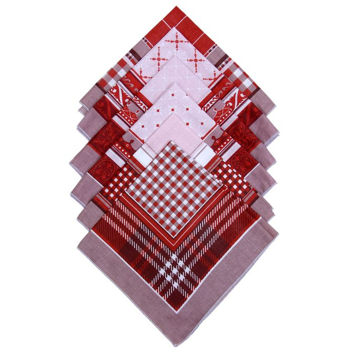 Мужские носовые платки  Мужские носовые платки "Этель" размер 30х30 см, (набор 12 шт,) цвет коричневый, рисунок МИКС