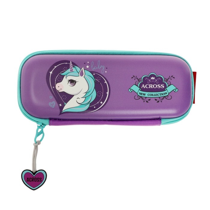 Рюкзак каркасный 35 х 28 х 15 см, Across, наполнение: мешок, пенал, брелок, фиолетовый Рюкзак каркасный 35 х 28 х 15 см, Across, наполнение: мешок, пенал, брелок, фиолетовый