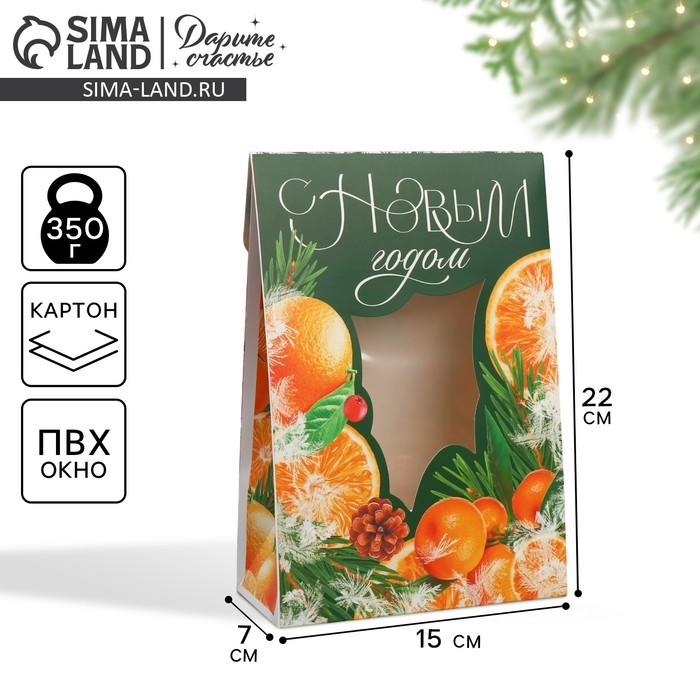 Коробка подарочная новогодняя складная «Зимние прянности», 15 х 7 х 22 см, Новый год Коробка подарочная новогодняя складная «Зимние прянности», 15 х 7 х 22 см, Новый год