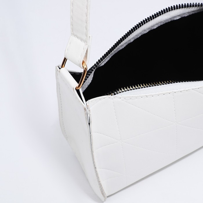 Сумка-багет на молнии, цвет белый Сумка-багет на молнии, цвет белый