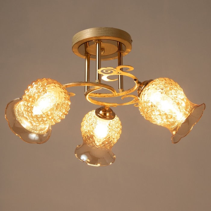 Люстра Люстра "Фрези" 3хЕ27 40Вт золото 54х54х28 см BayerLux