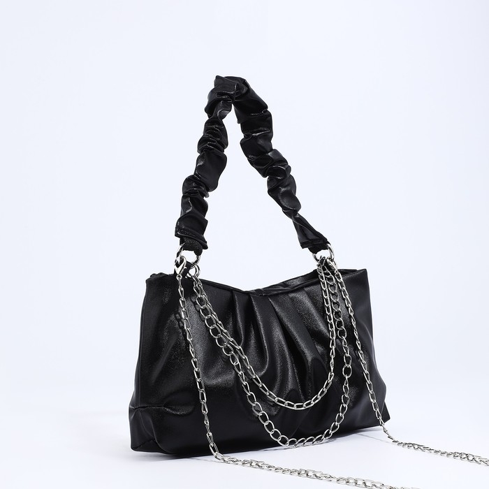 Сумка-багет на молнии, цвет чёрный Сумка-багет на молнии, цвет чёрный