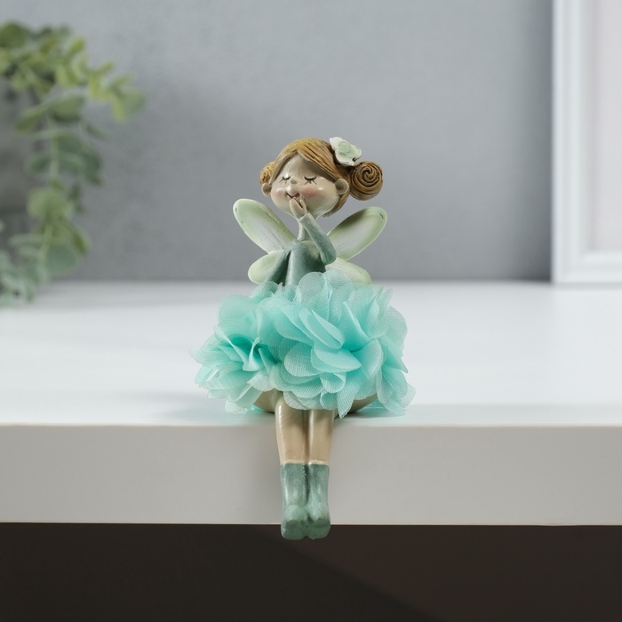 Сувенир полистоун  Сувенир полистоун "Девочка в платье из цветочков в гольфах" сидит МИКС 8х6х14 см