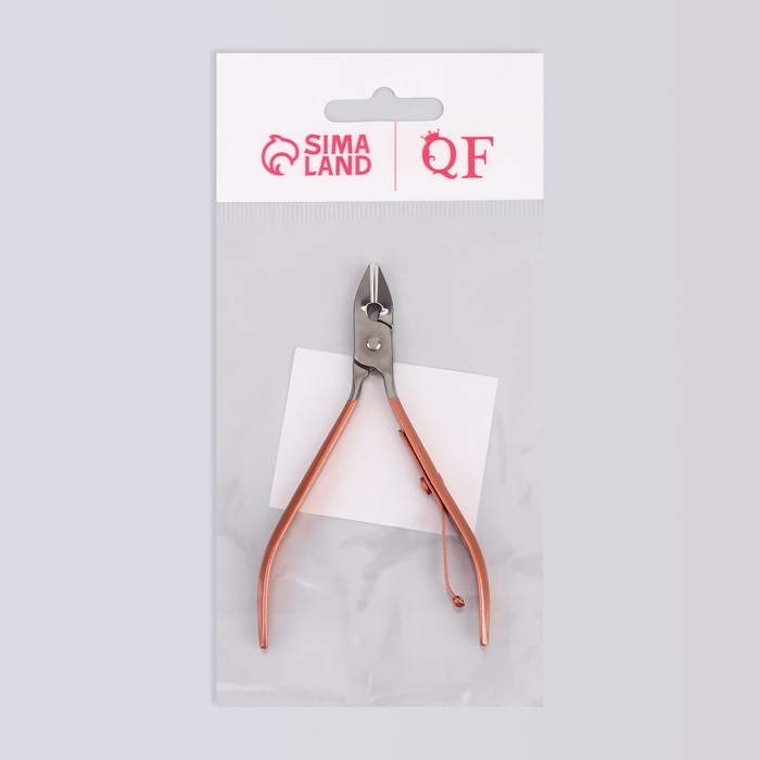 Кусачки маникюрные для кутикулы,10 см, длина лезвия - 9 мм, цвет серебристый/розовое золото Кусачки маникюрные для кутикулы,10 см, длина лезвия - 9 мм, цвет серебристый/розовое золото