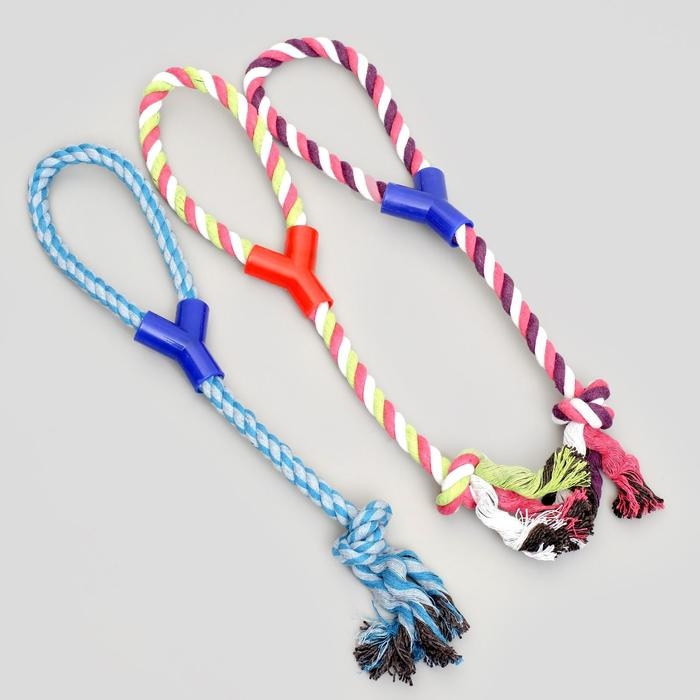 Игрушка канатная Игрушка канатная "Узел с ручкой", до 100 г, до 42 см, микс цветов