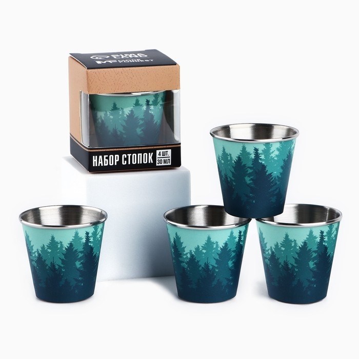 Стопки, набор «Лес», 4 шт х 30 мл Стопки, набор «Лес», 4 шт х 30 мл