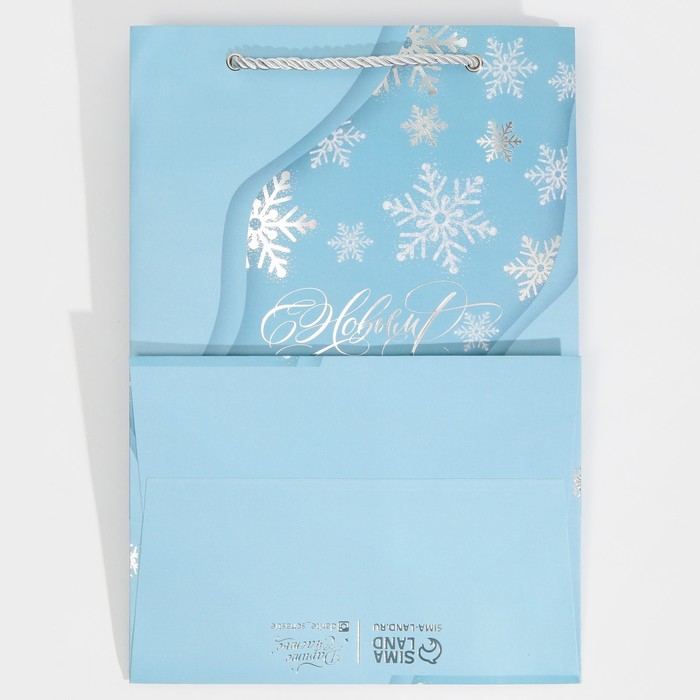 Пакет подарочный новогодний ламинированный «Лёд», 21 х 30 х 15 см, Новый год Пакет подарочный новогодний ламинированный «Лёд», 21 х 30 х 15 см, Новый год