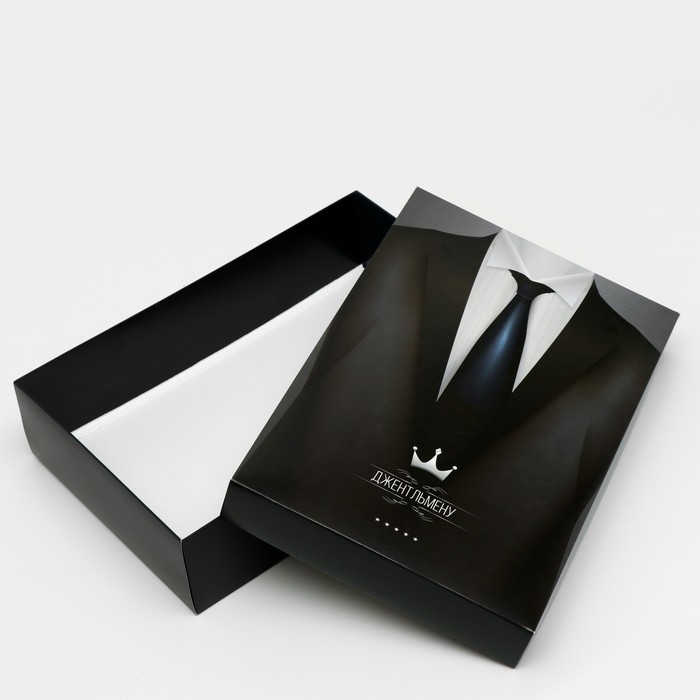 Коробка подарочная, крышка-дно, сборная Коробка подарочная, крышка-дно, сборная "Джентльмен", 30 х 20 х 7 см