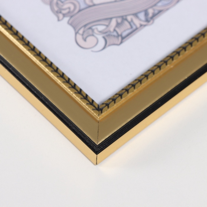 Фоторамка пластик формат А4 Фоторамка пластик формат А4 "Косичка" золото 30х23,2 см