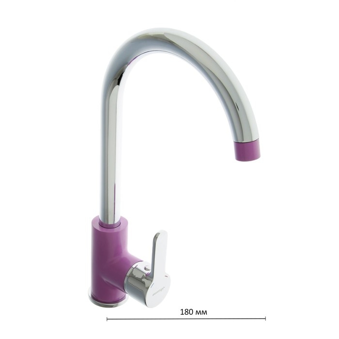 Смеситель для кухни Accoona A4567S, однорычажный, с гайкой, фиолетовый/хром Смеситель для кухни Accoona A4567S, однорычажный, с гайкой, фиолетовый/хром