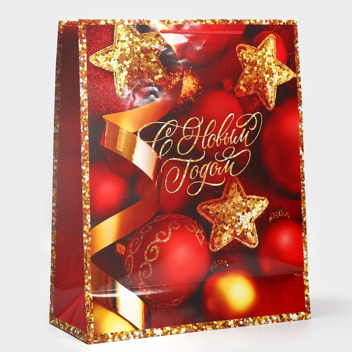 Пакет подарочный новогодний ламинированный XL «Новогодние звезды», 40 х 49 х 15 см Пакет подарочный новогодний ламинированный XL «Новогодние звезды», 40 х 49 х 15 см