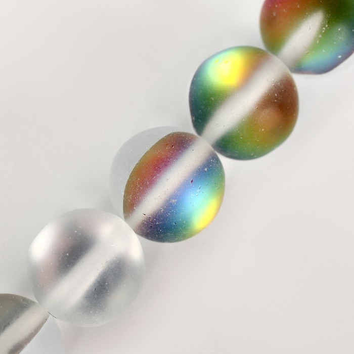 Бусины из натурального камня &laquo;Кошачий глаз&raquo;, набор 46 шт., размер 1 шт. &mdash; 8 мм, матовый серый