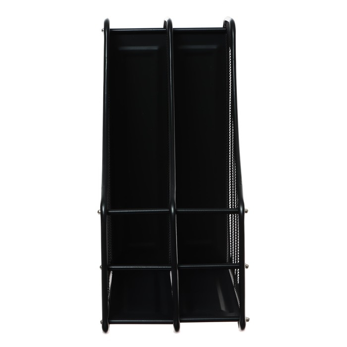 Лоток вертикальный для бумаг, 2 отделения, металлическая сетка, черный Лоток вертикальный для бумаг, 2 отделения, металлическая сетка, черный