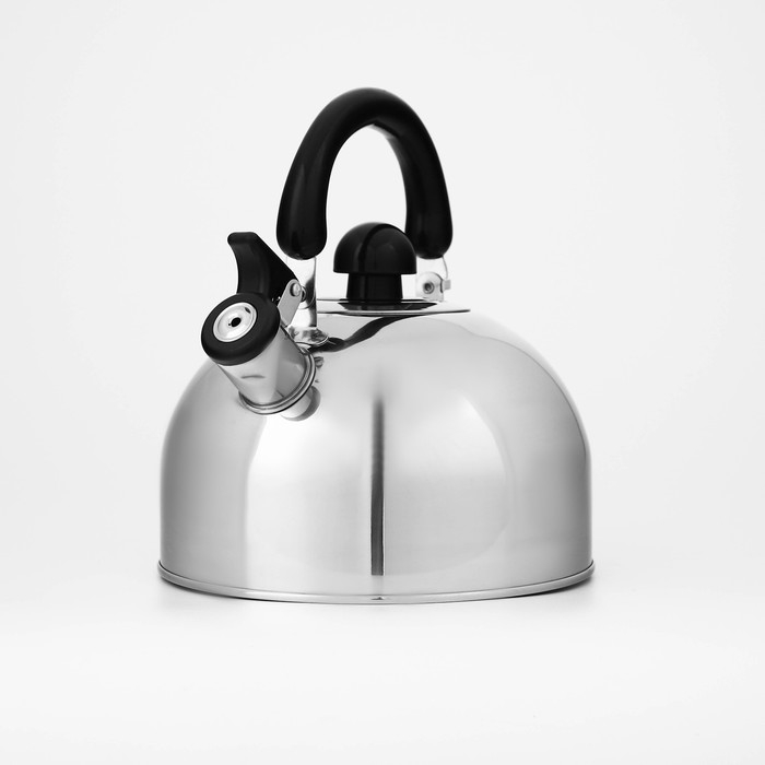 Чайник со свистком из нержавеющей стали Доляна «Чёрная ночь», 3 л, фиксированная ручка, цвет хромированный Чайник со свистком из нержавеющей стали Доляна «Чёрная ночь», 3 л, фиксированная ручка, цвет хромированный