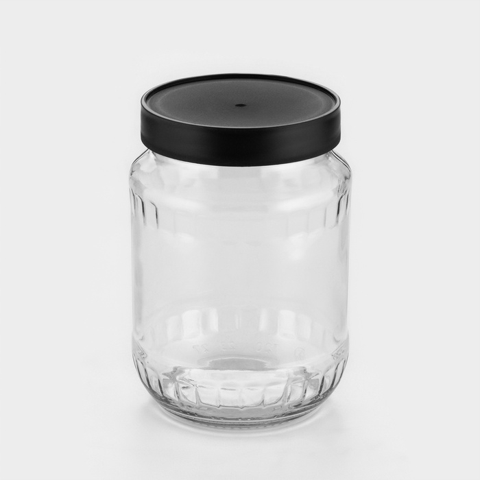 Набор стеклянных банок с чёрной полимерной крышкой, ТО-82 мм, 720 мл, 4 шт. Набор стеклянных банок с чёрной полимерной крышкой, ТО-82 мм, 720 мл, 4 шт.