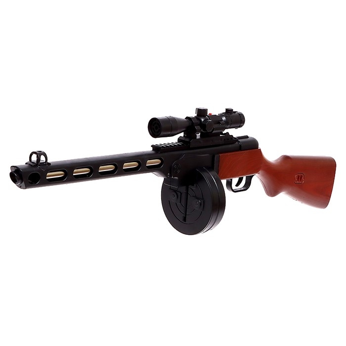 Детское оружие Автомат ППШ, с лазером, фонариком, 70 см, стреляет пульками 6 мм Детское оружие Автомат ППШ, с лазером, фонариком, 70 см, стреляет пульками 6 мм