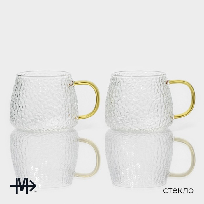 Набор стеклянных кружек Magistro «Сара», 2 шт, 400 мл, 12×9×8 см Набор стеклянных кружек Magistro «Сара», 2 шт, 400 мл, 12×9×8 см
