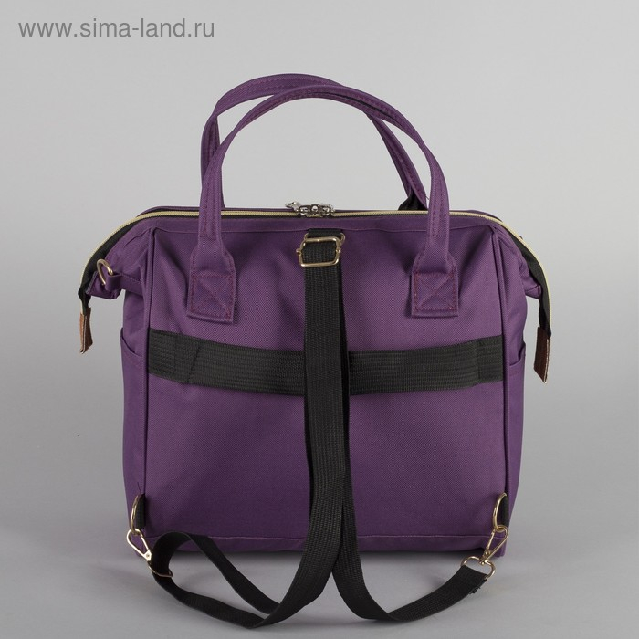 Сумка-рюкзак 2 в 1 на колёсах 18 Сумка-рюкзак 2 в 1 на колёсах 18", отдел на молнии, наружный карман, цвет фиолетовый