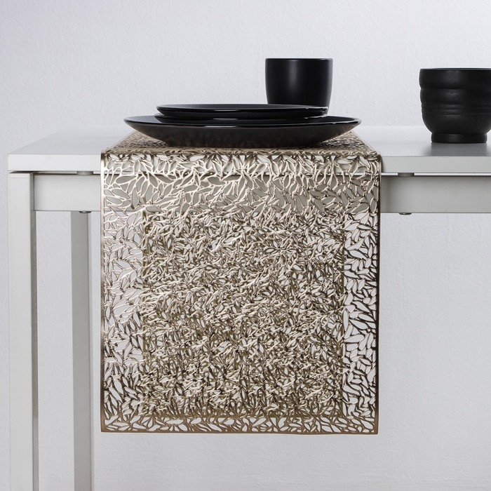 Дорожка на стол Доляна «Манифик», 30×150 см, цвет золотой Дорожка на стол Доляна «Манифик», 30×150 см, цвет золотой