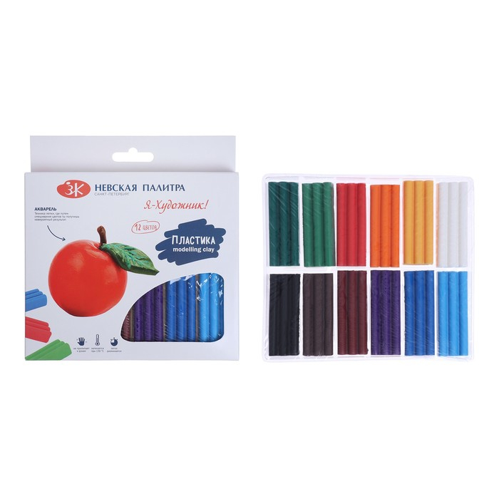 Пластика-полимерная глина запекаемая набор, ЗХК Пластика-полимерная глина запекаемая набор, ЗХК "Я - Художник!", 12 цветов х 20 г (240 г), 222411510