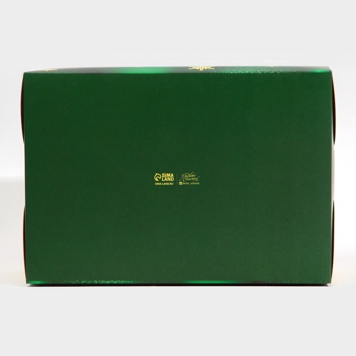 Коробка для капкейка «Зелёный фотографичный», 23 х 16 х 10 см, Новый год