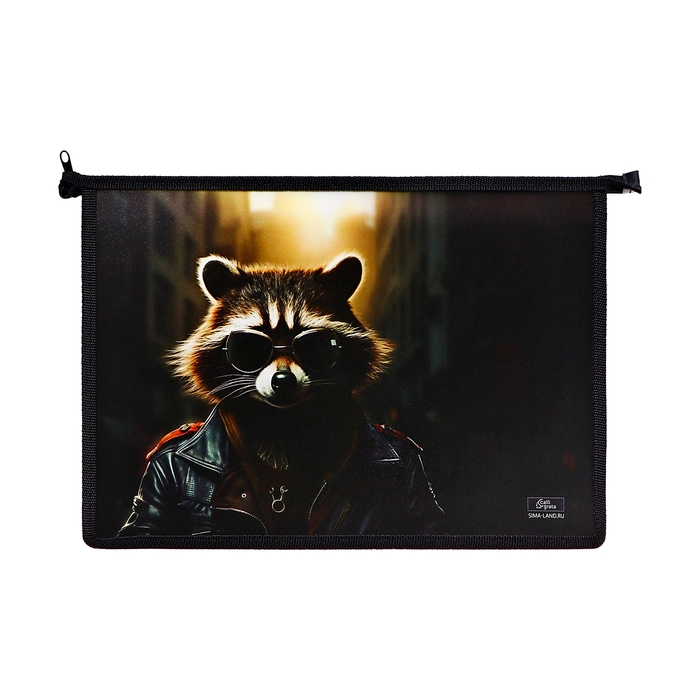 Папка д/труда А4 молния сверху пластик ПТР-22 Calligrata мал Папка д/труда А4 молния сверху пластик ПТР-22 Calligrata мал "Енот"