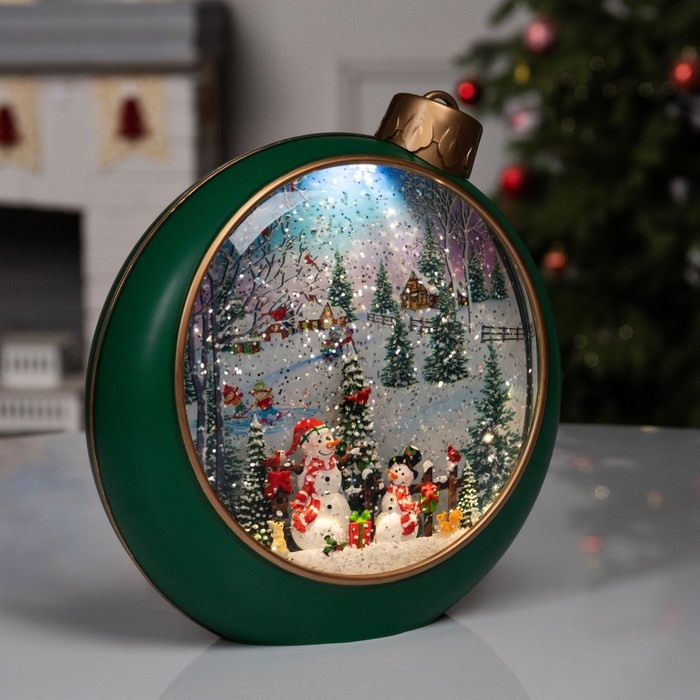 Фигура светодиодная «Зимнее сияние», 20.9х21.3х8.5 см, музыка, батарейки ААх3 (не в комплекте), USB, свечение тёплое белое Фигура светодиодная «Зимнее сияние», 20.9х21.3х8.5 см, музыка, батарейки ААх3 (не в комплекте), USB, свечение тёплое белое