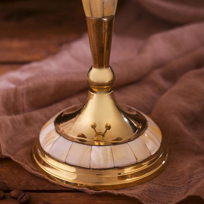 Подсвечник латунь на 5 свечей Подсвечник латунь на 5 свечей "Идеал" с перламутром 23х23х32,5 см