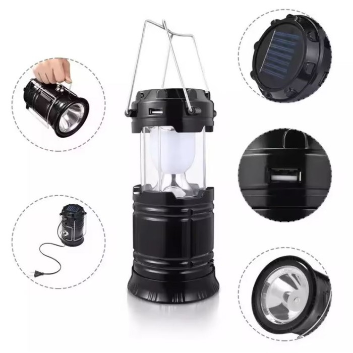 Фонарь кемпинговый аккумуляторный  Фонарь кемпинговый аккумуляторный "Мастер К.", 1800 мАч, 7 LED, солнечная батарея, черный