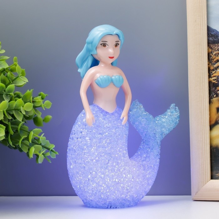 Ночник Ночник "Русалочка" LED RGB от батареек 3хLR44 МИКС 10х10х15,5см RISALUX