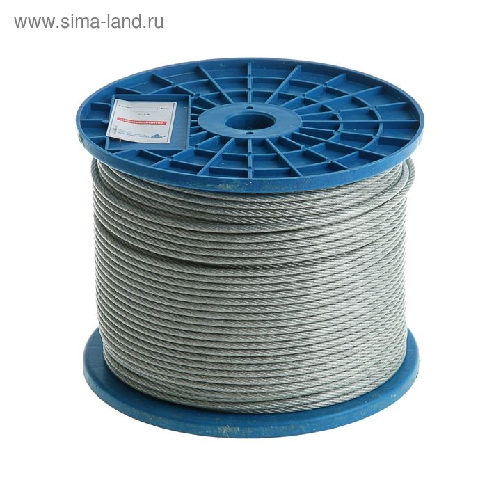 Трос для растяжки DIN 3055, в оплетке ПВХ, d=4/5 мм, в катушке 200 м Трос для растяжки DIN 3055, в оплетке ПВХ, d=4/5 мм, в катушке 200 м