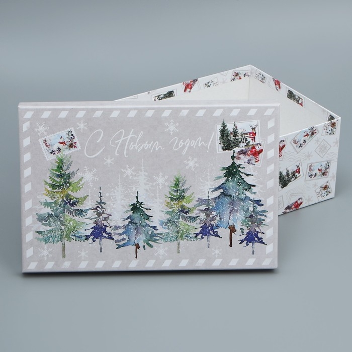 Набор подарочных коробок 6 в 1 «Новогодняя акварель», 20 х 12.5 х 7.5 ‒ 32.5 х 20 х 12.5 см, Новый год