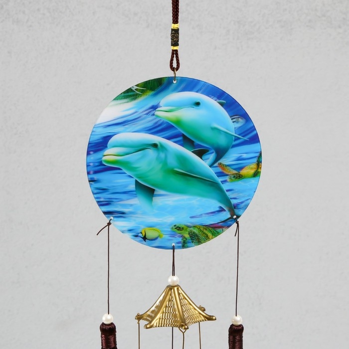 Музыка ветра металл Музыка ветра металл "Дельфины" 4 колокольчика 52х12,5х2,7 см