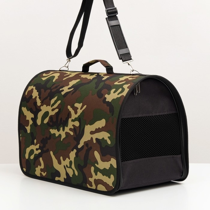 Сумка - переноска для животных Сумка - переноска для животных "Камуфляж", каркасная, 49 х 30 х 35 см, микс оттенков