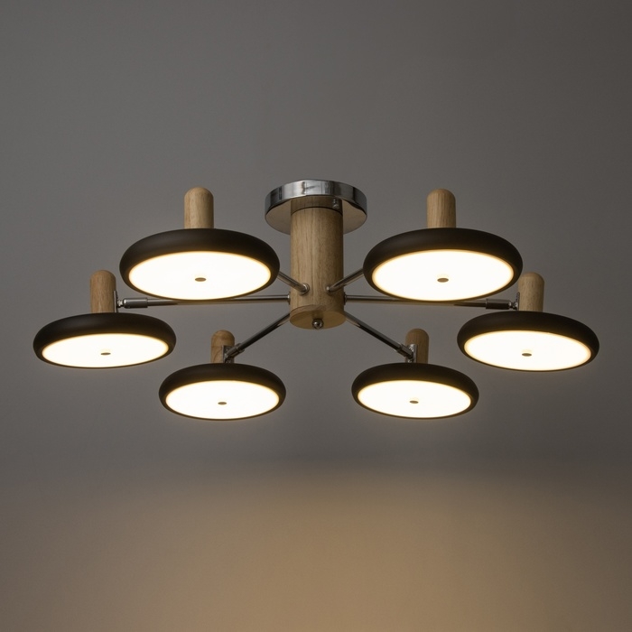 Люстра Люстра "Джулия" 6хLED 144Вт 3000-6000К черно-хромовый 80х80х22 см