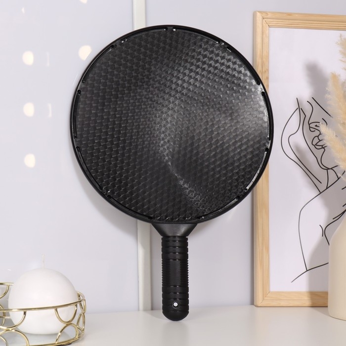 Зеркало с ручкой, d зеркальной поверхности 24 см, цвет чёрный Зеркало с ручкой, d зеркальной поверхности 24 см, цвет чёрный