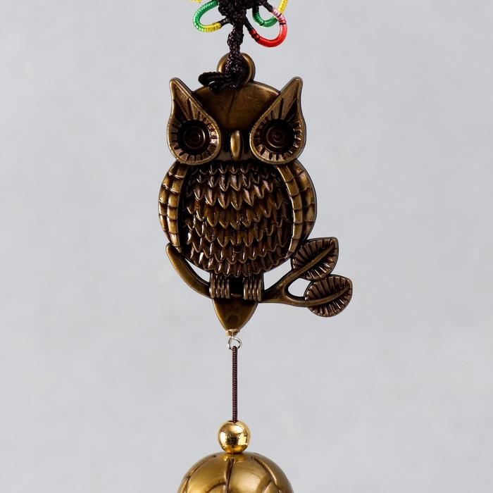 Музыка ветра металл Музыка ветра металл "Филин на ветке" МИКС 3 колокольчика 47 см