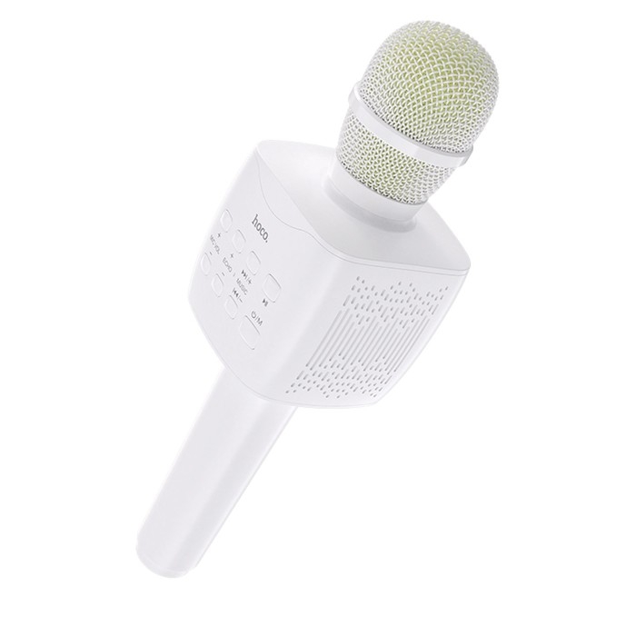 Микрофон для караоке Hoco BK5, 5 Вт, 1200 мАч, BT5.0, microSD, USB, коррекция голоса, белый Микрофон для караоке Hoco BK5, 5 Вт, 1200 мАч, BT5.0, microSD, USB, коррекция голоса, белый